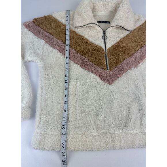Abercrombie and Fitch Size XS Nordic Fleece Kangaroo Chevron Coat Zip Oversized - Picture 8 of 9